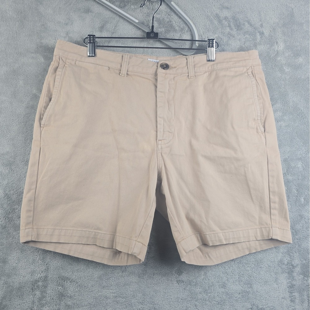 Peter Manning Shorts Mens 35 x 7" Biege Flat Front Casual Twill Golf Business